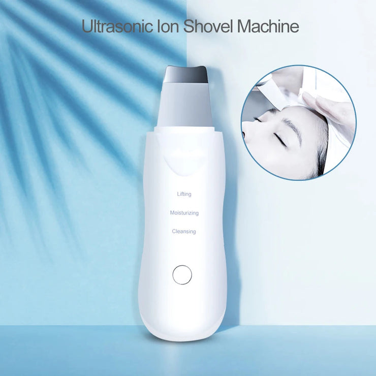 Ultrasonic Skin Scrubber Scrubber Deep Vibrate Facial Cleaner Shovel Face Scrubber Peeling Black Head Remover Facial Massager JONNY