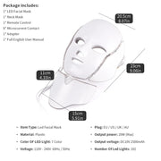 7 Colors LED Facial Mask with Neck LED Light Photon Mask Skin Rejuvenation Anti Acne Beauty Device Face Lifting Firm Massager