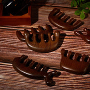 Wood Therapy Massage Comb Head Face Scalp Gua Sha Massager Natural Facial Sandalwood Wide Tooth Guasha Scraping Body Massage JONNY