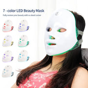 Máscara facial LED recargable, 7 colores, máscara de belleza con fotones LED, rejuvenecimiento de la piel, lifting facial en casa, blanqueamiento, cuidado de la piel, máscara de belleza