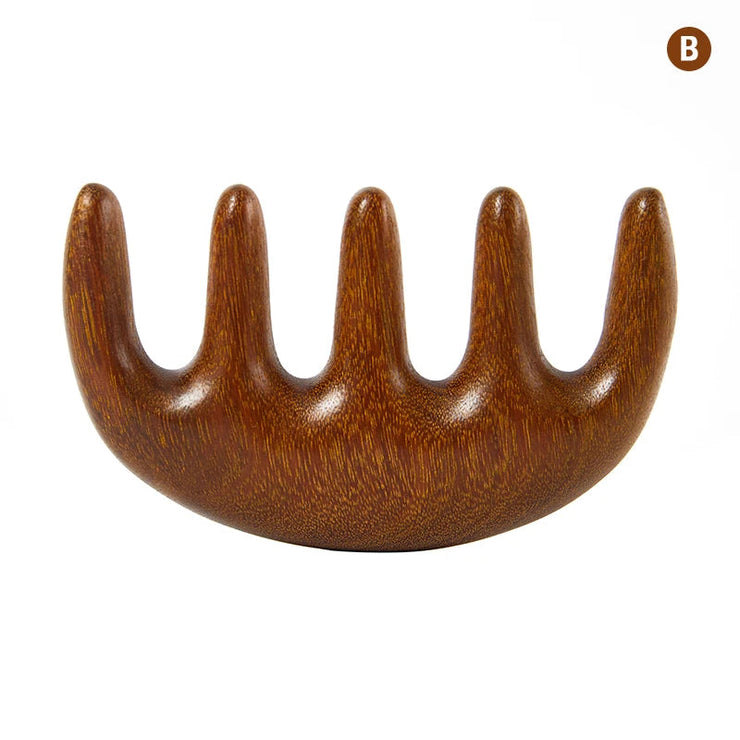 Wood Therapy Massage Comb Head Face Scalp Gua Sha Massager Natural Facial Sandalwood Wide Tooth Guasha Scraping Body Massage JONNY