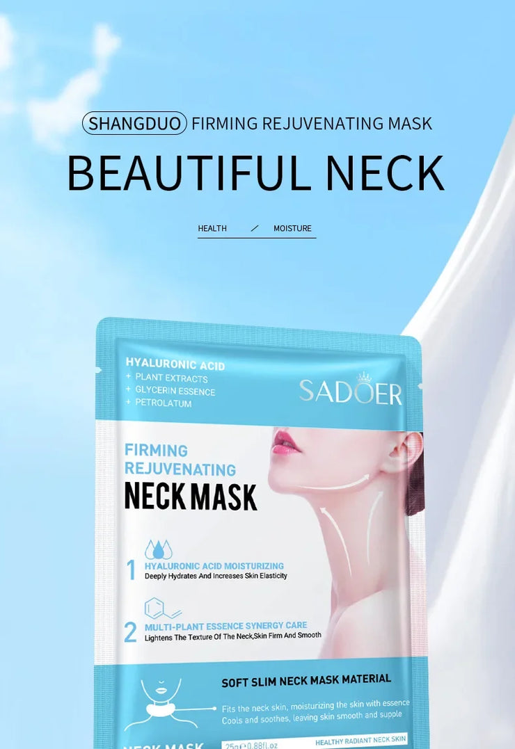 10pcs Hyaluronic Acid Neck Mask Collagen Firming Neck Masks Nourishing Brightening Beauty Moisturizing Necks Skin Care