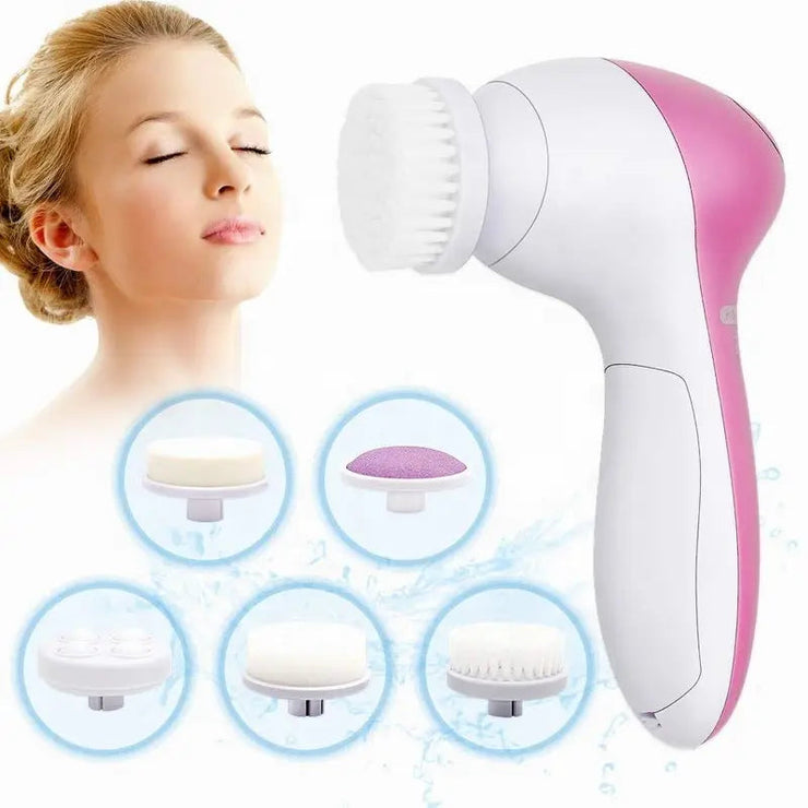 Electric Facial Cleaner 5 IN 1 Face Cleansing Brush Wash Machine Spa Skin Care Massager Blackhead Cleaning Facial Cleanser Tools JONNY