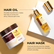 Marine Collagen Hair Treatment Deep Repair Hair Mask 500ml + Argan Oil Hair Serum 50ml for Dry Damaged Hair All Hair Types