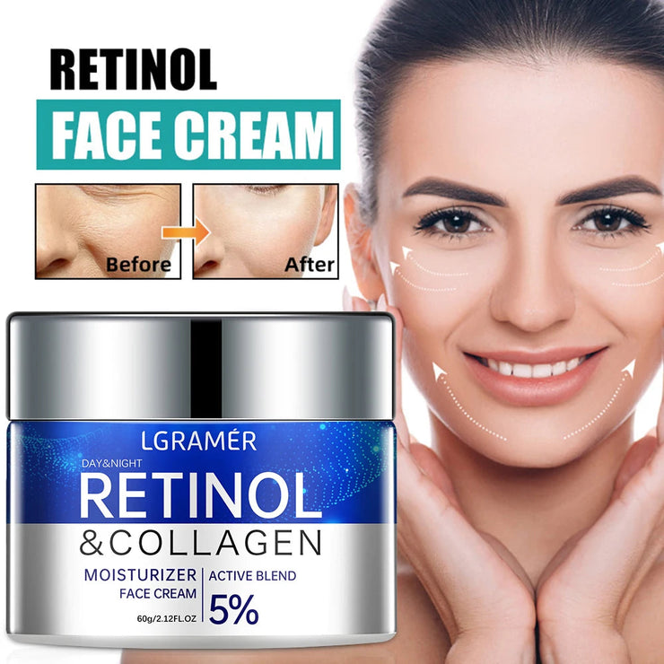 Retinol Collagen Face Cream Repairing Skin Moisturizing Hyaluronic Acid Younger Smooth Wrinkles Face Skin Care Cosmetic 30g/60g JONNY