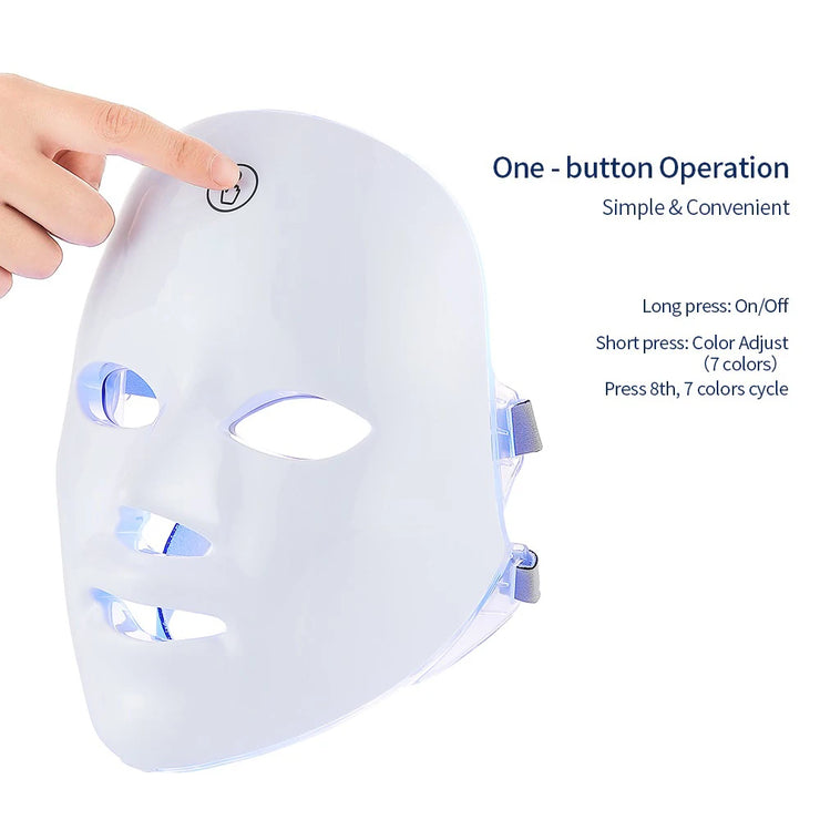 Rechargeable Facial LED Mask 7 Colors LED Photon Beauty Mask Skin Rejuvenation Home Face Lifting Whitening Skin Care Beauty Mask