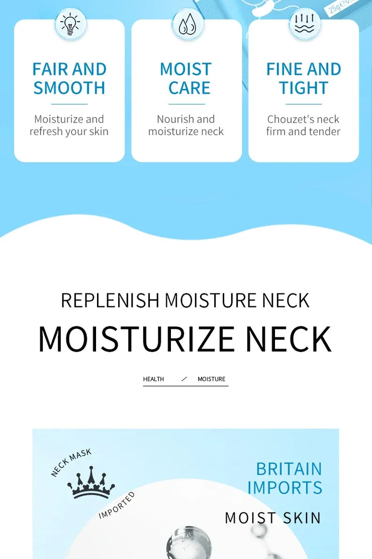 10 piezas de mascarilla para el cuello con ácido hialurónico, mascarilla reafirmante de colágeno para el cuello, nutritiva, iluminadora, hidratante y para el cuidado de la piel del cuello 