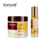 Masque capillaire réparateur en profondeur au collagène 500 ml + sérum capillaire à l'huile d'argan 50 ml pour cheveux secs et abîmés Tous types de cheveux