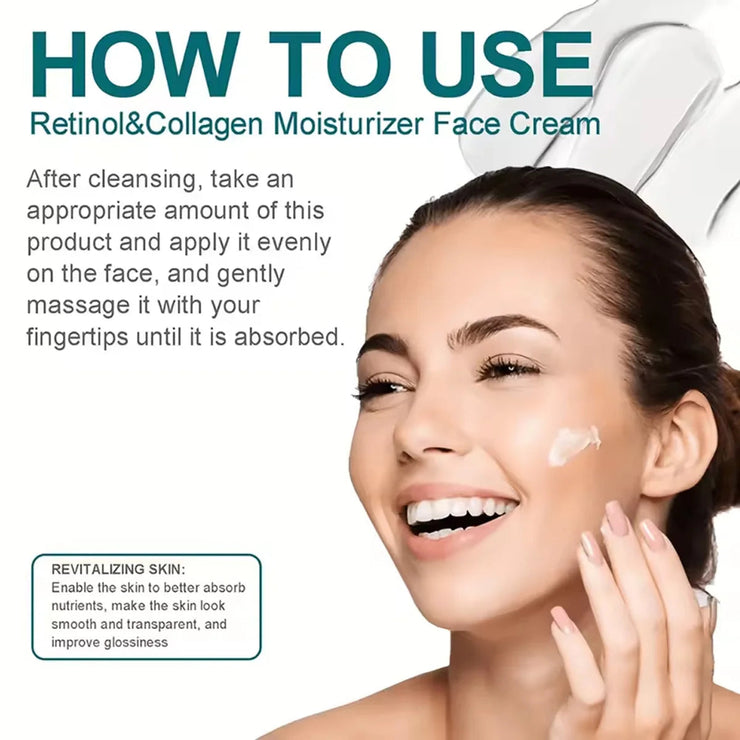 Retinol Collagen Face Cream Repairing Skin Moisturizing Hyaluronic Acid Younger Smooth Wrinkles Face Skin Care Cosmetic 30g/60g JONNY