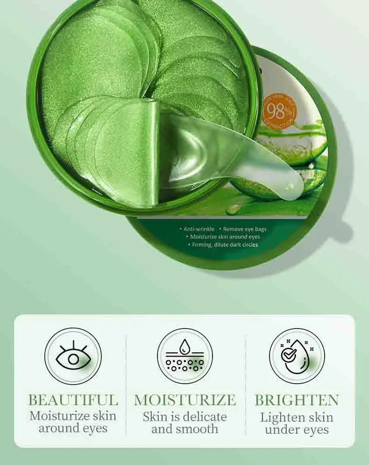 60pcs SAODER Aloe Vera Collagen Eye Mask Anti Dark Circles Eyes Bags Moisturizing Firming Eye Patches Eyes Skin Care Products JONNY