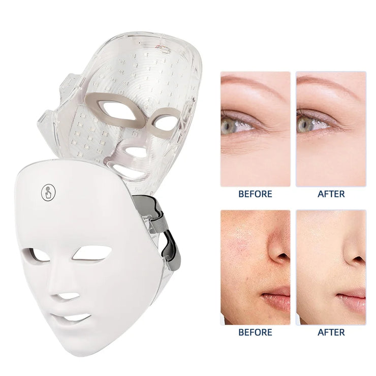 Rechargeable Facial LED Mask 7 Colors LED Photon Beauty Mask Skin Rejuvenation Home Face Lifting Whitening Skin Care Beauty Mask