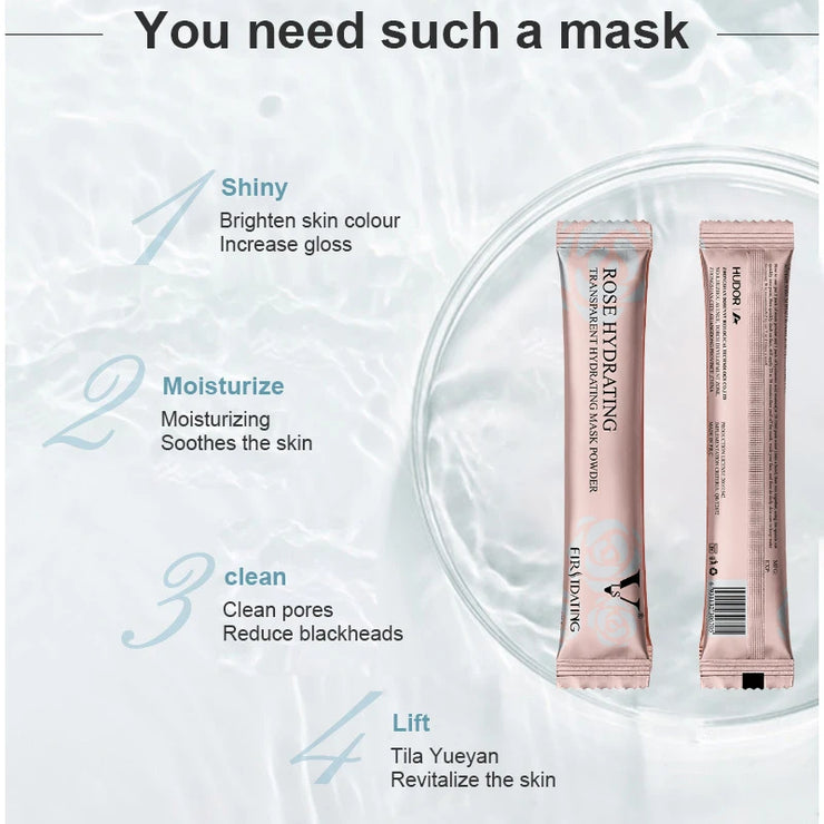 Mascarilla facial hidratante de gel suave para salón de belleza, para el cuidado de la piel, con colágeno de rosa, blanqueadora, despegable, de goma, para hacer tú mismo